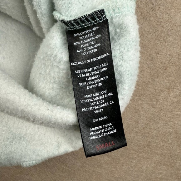 Maui and Sons Hoodie Men Small Green Tie Dye Logo‎ Graphic Pullover Surf Style - Picture 5 of 10